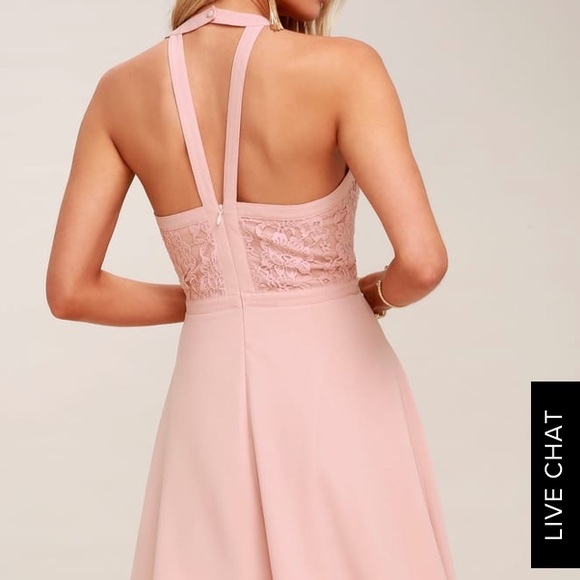 NWT! Blush Lace Skater Dress - fit and flare - Picture 4 of 5